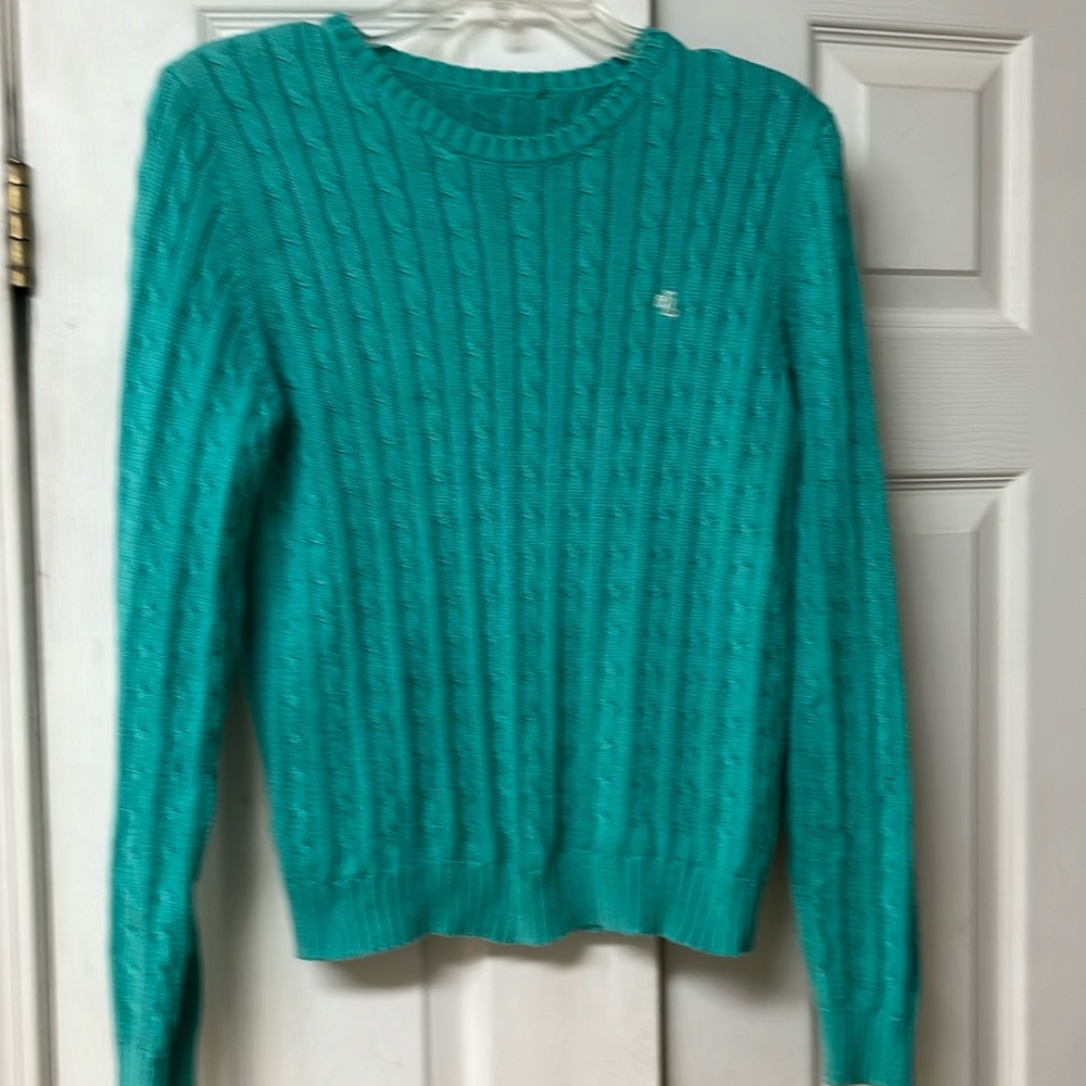 Ralph Lauren Aqua Blue Green Long Sleeve Sweater
